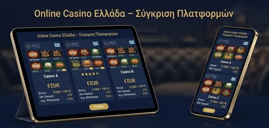 Online casino Ελλάδα — σύγκριση κορυφαίων πλατφορμών