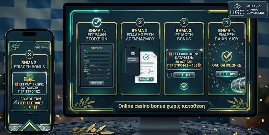 online casino bonus χωρίς κατάθεση – βήματα εγγραφής Ελλάδα